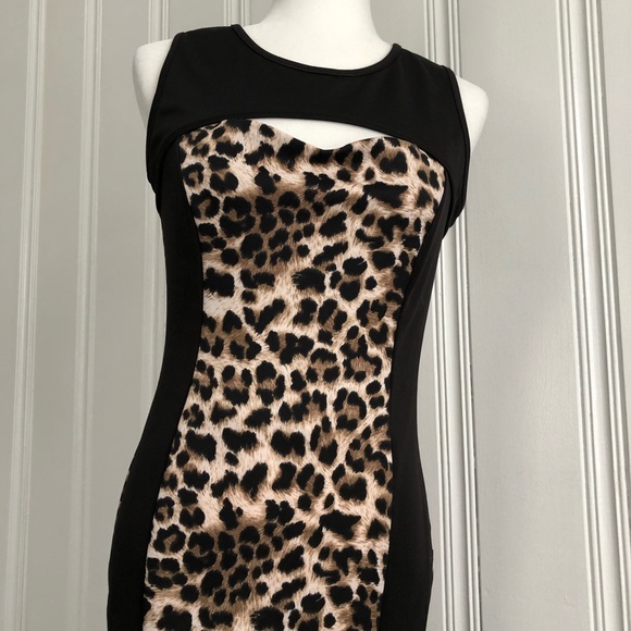 NWT Black and leopard Joyce Leslie mini dress - Picture 5 of 5